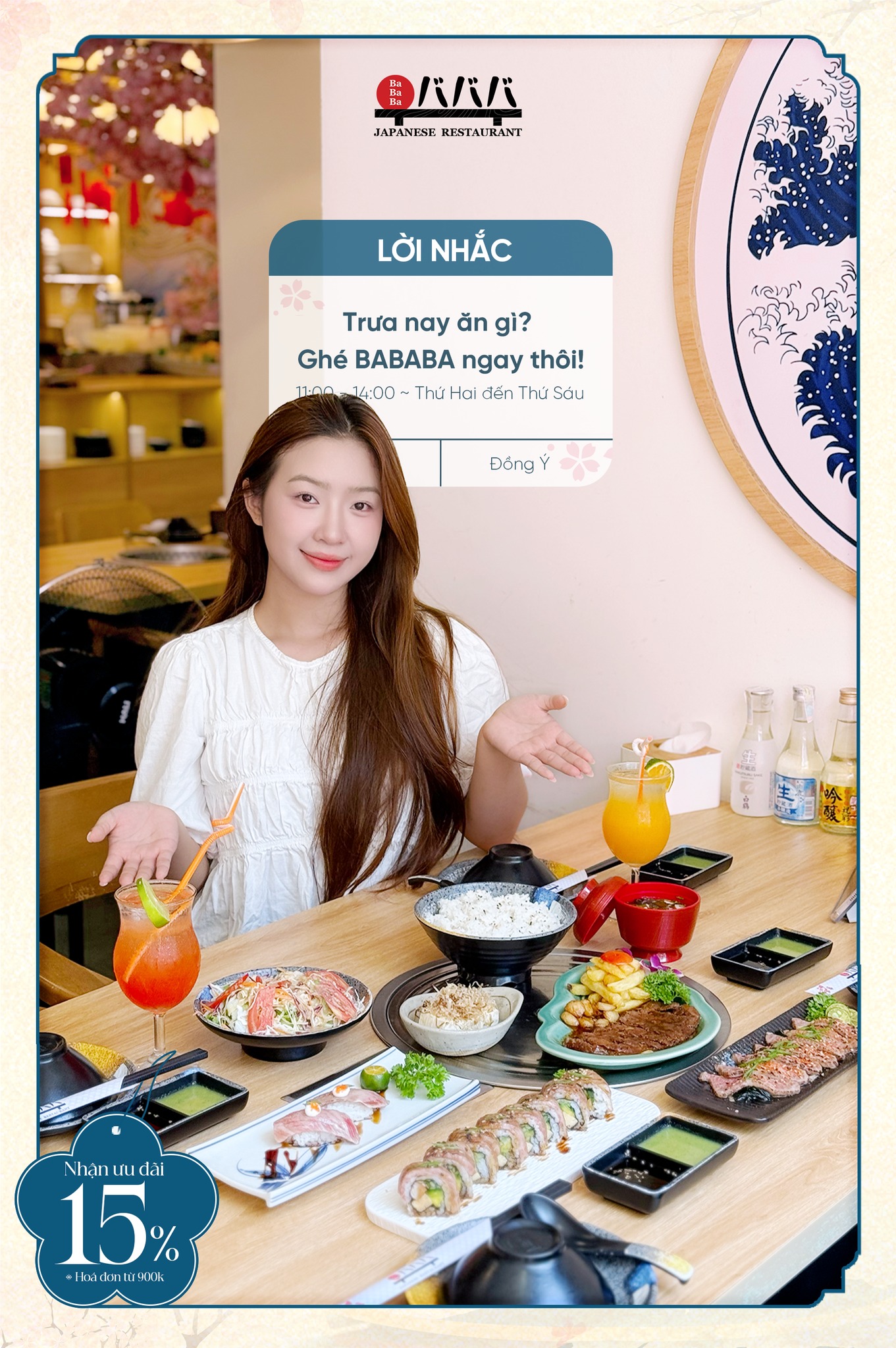 giảm giá giờ trưa Bababa Japanese