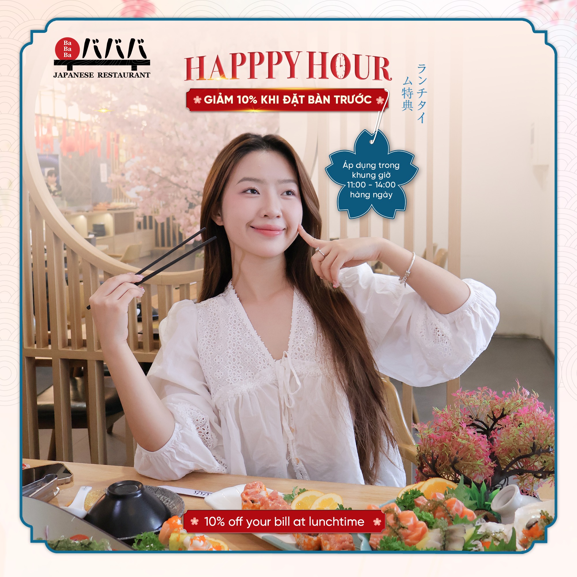ưu đãi giờ trưa giảm 10%